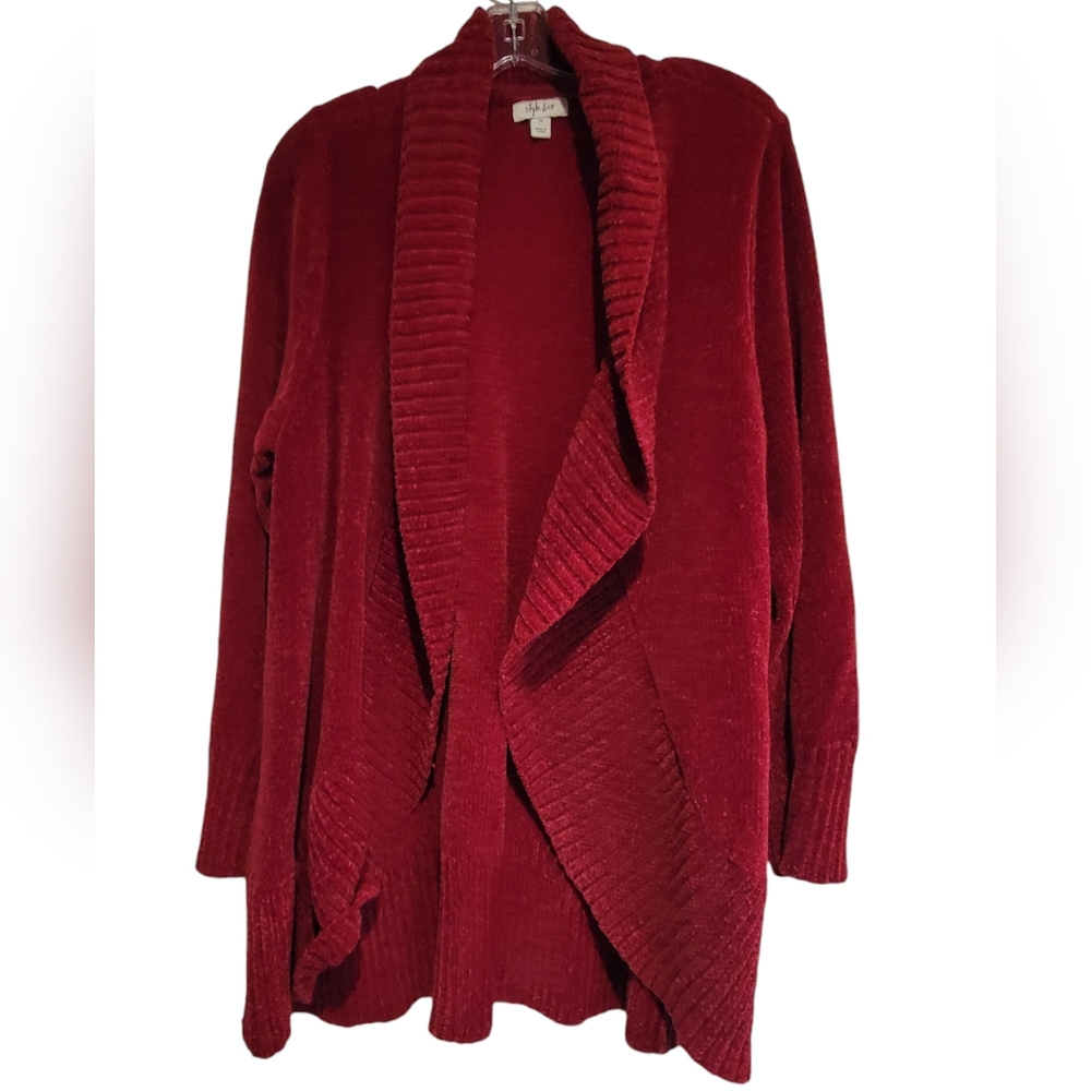 Style & Co red drape cardigan like new!  2X.
